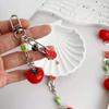 Novelty Tomato with Leaf Girl Keychain Charm Pendant Accessory for School Travel and Everyday Styles Daily Casual Use