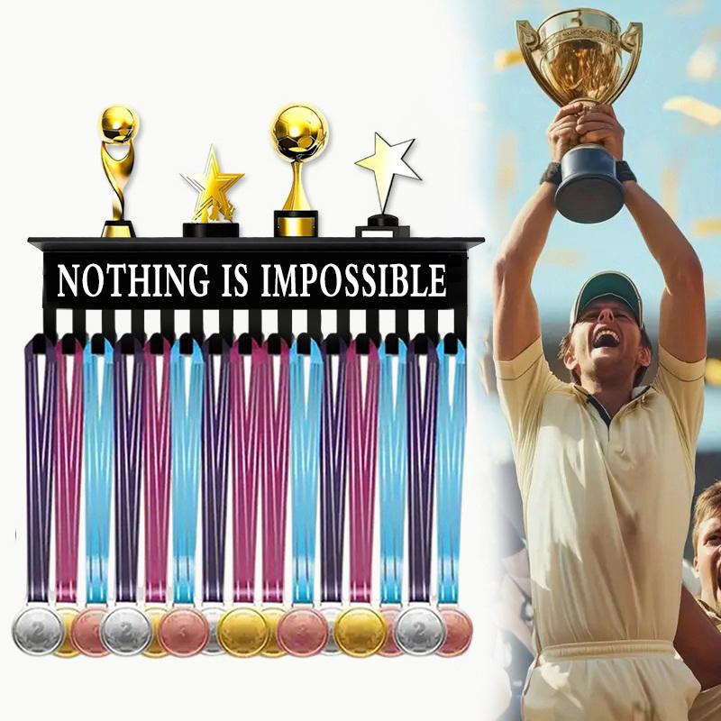 Trophy Display Stand Medal Hanger With 15 Hooks Metal Key Holder Compatible For Schools, Events, Offices Home Decor