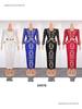 African Plus Size Rhinestone V-neck Formal Dress