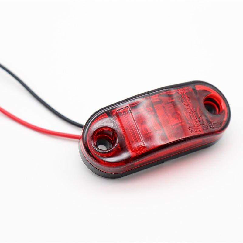 2stk 12v 24v Led sidemarkeringslys for tilhenger lastebiler Caravan Sideklaring markeringslys Lampe Led Lastebil Amber Rød Hvit 10-30V