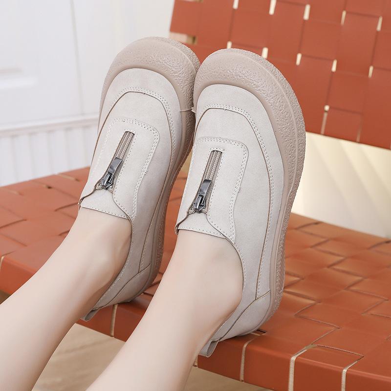 Shoes women's spring casual retro comfortable one-pedal versatile mother shoes lazy one-pedal breathable round head single shoes