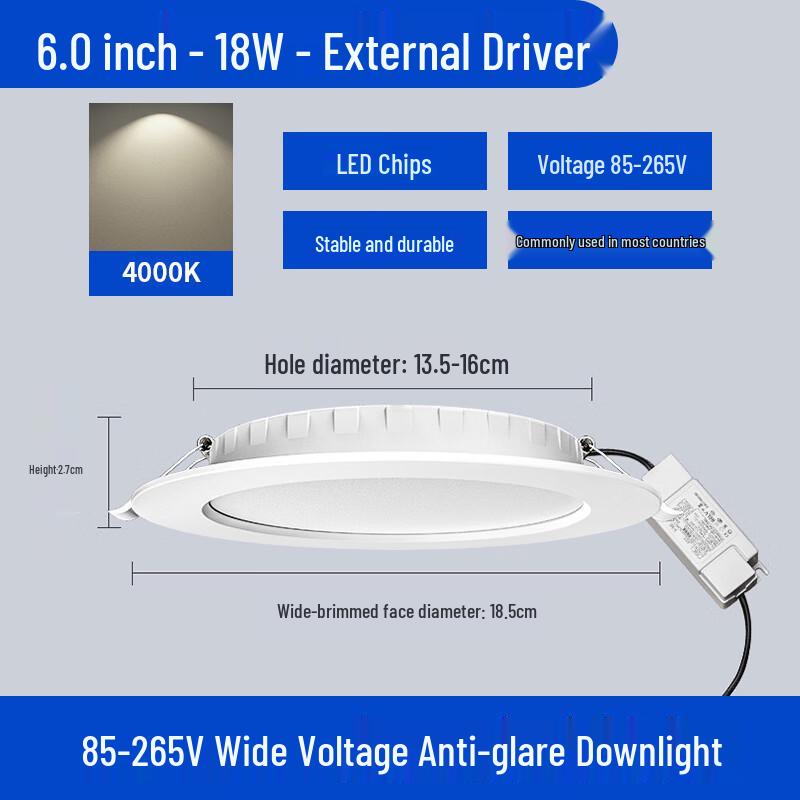 Wide Voltage LED Downlight Panel