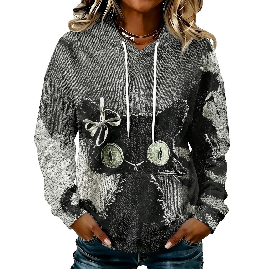 Women's Long Sleeve Halloween Print Hoodie