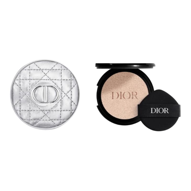 

DIOR Cushion Two-piece set: Retro Silver Plaid Air Cushion Shell + Gelatin Long-lasting Soft Mist Matte Air Cushion Core #00.5N 13g серебряный