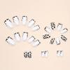 Leopard Print Press On Nails, Short Square Glue On Nails, Glossy Fake Nails For Women And Girls, 24 Pcs