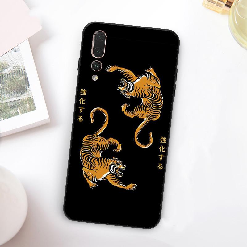Japanese Ukiyo-e Art Panther Tiger For Huawei Nova Y73 Y72 Y90 Y70 Y60 Y91 Y61 12s 12i 11i 8i 9 10 SE P60 P30 Pro P40 Lite Case