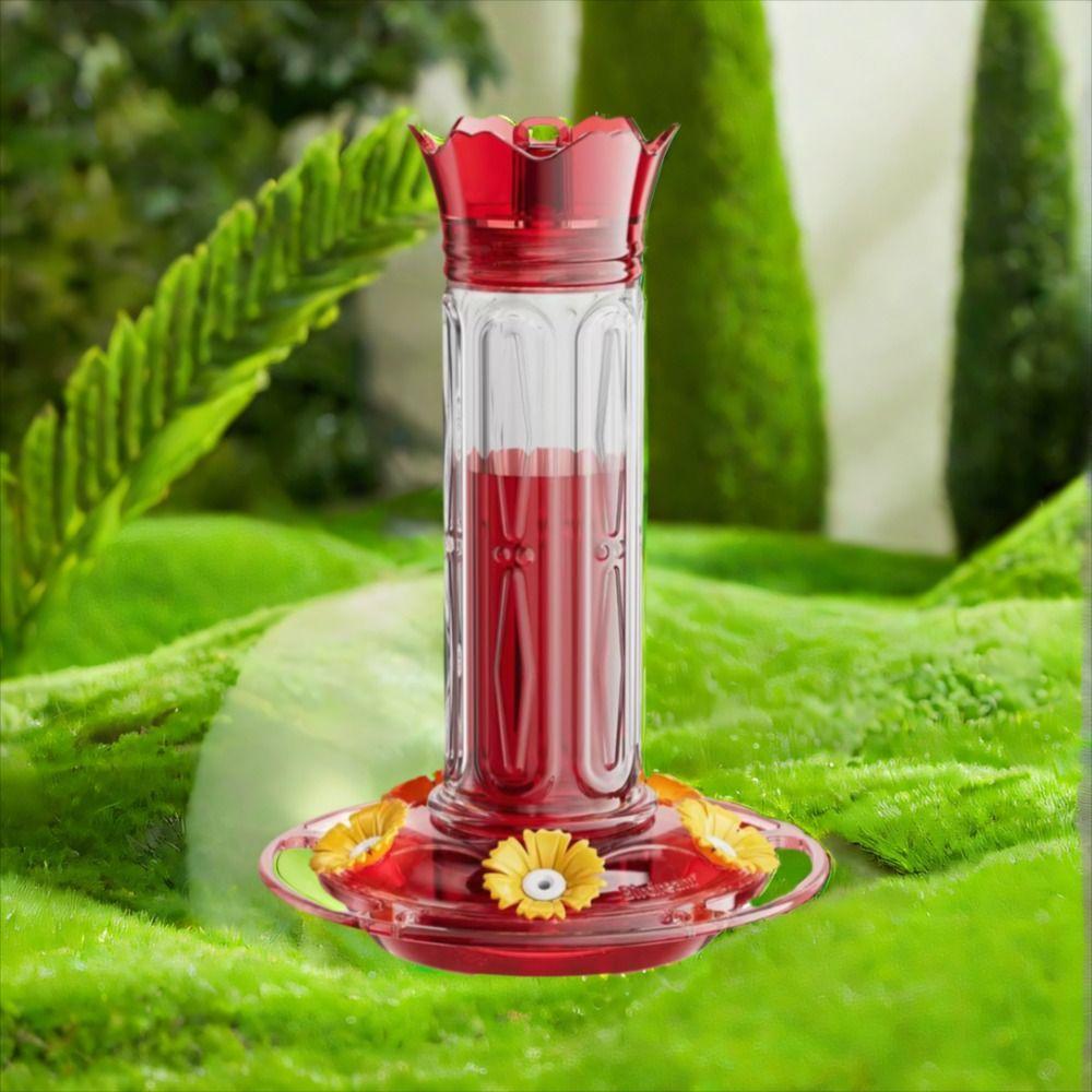 Bird Feeding Station Plastic Bird Feeder Flower Shape Hanging Hummingbird Feeder Practical Hummingbird Drinker Bird Watchers