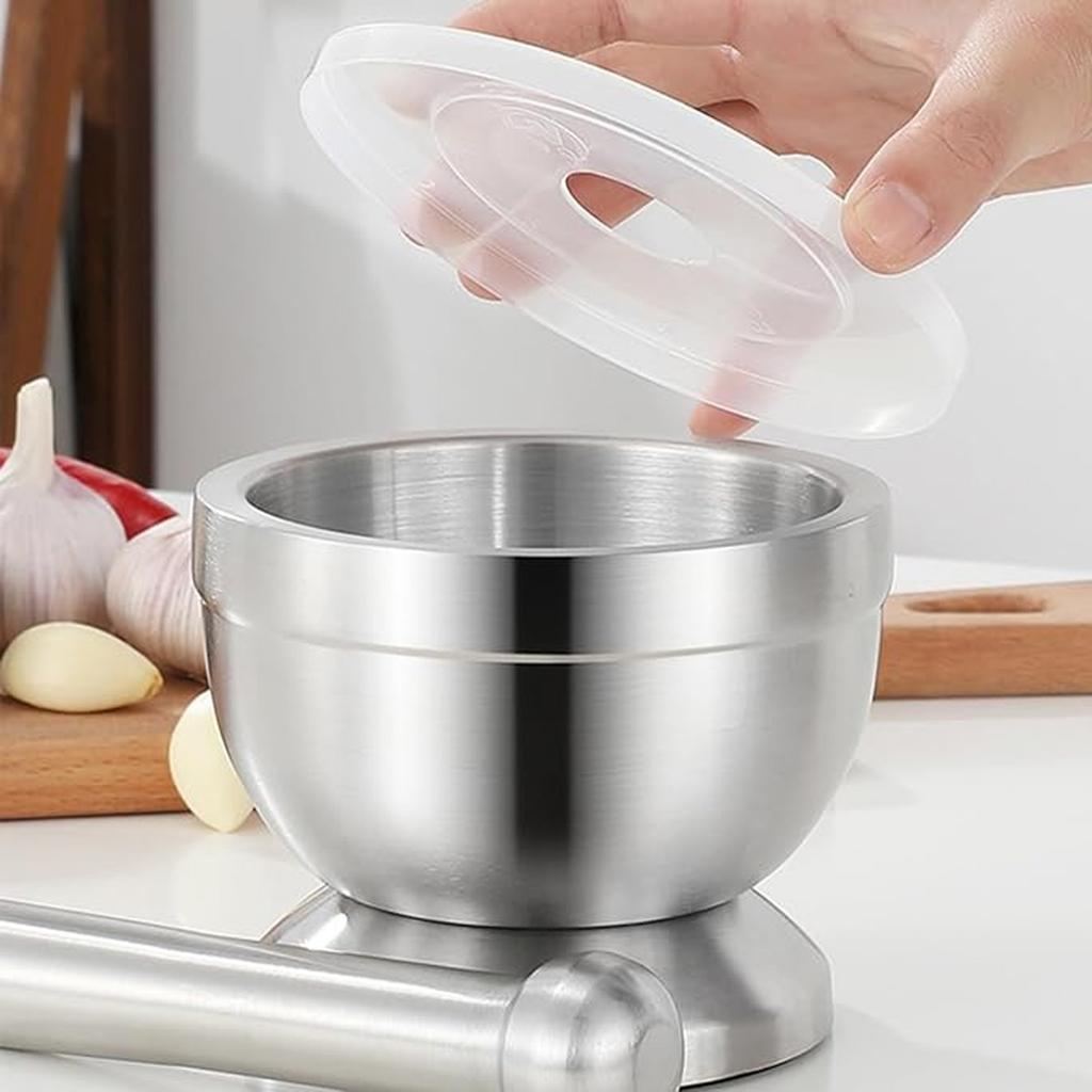 Stainless Steel Garlic Mashing Machine, Kitchen Manual Garlic Mashing Mortar, Mashing Machine, Garlic Paste Grinder