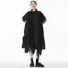 Xitao Pleated Single Breasted Turn-down Collar Dress ZMY1201