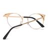 95588 Round Frame Fashionable Anti-Blue Light Unisex Glasses Frame, European And American Metal Spring Foot Flat Glasses