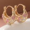 Elegant Retro Carved Hollow Hoop Earrings, Exquisite Accessories for Women, Perfect Jewelry for Holiday Weddings