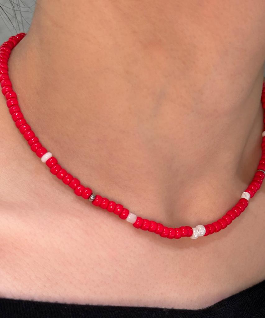 Monoflux Pulse Red Necklace_Signal Red