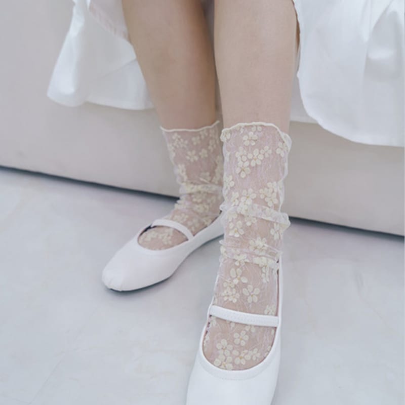 

meminn flower wave socks 2colors Flower (CR)