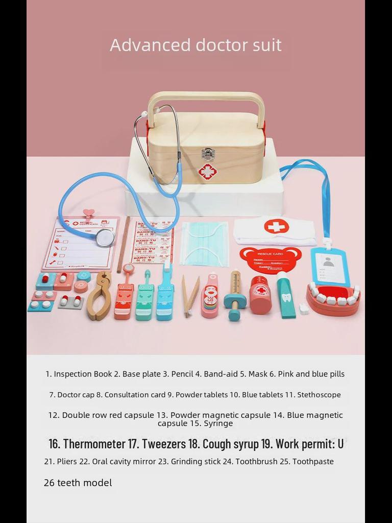 Kids' Doctor Playhouse Set: Medical Role Play Kit with Stethoscope, Injection, for Boys & Girls