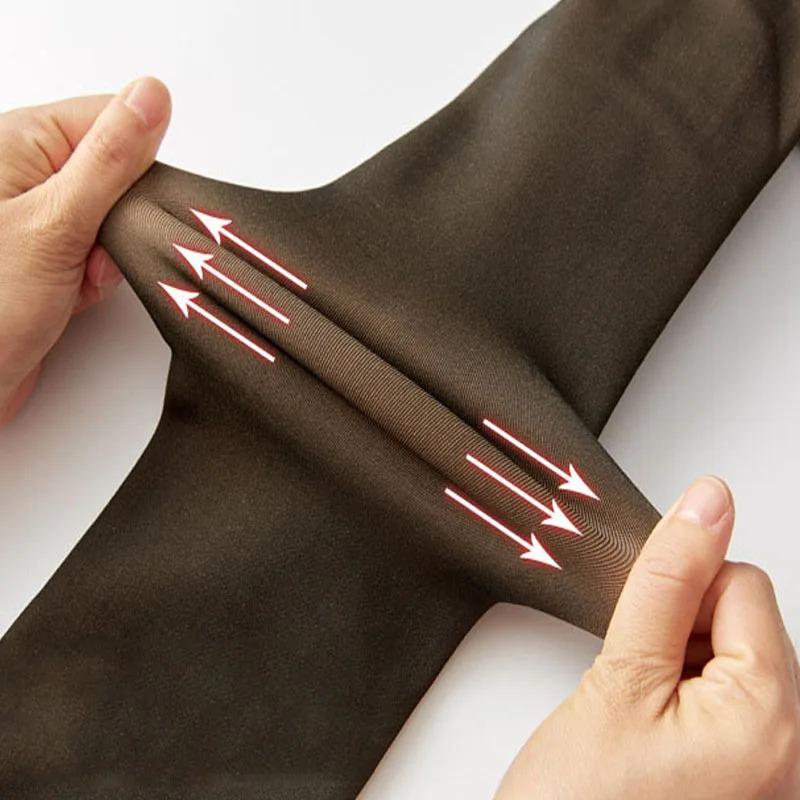 Calze Termiche Donna Collant Isolanti Gambe Finta Traslucida Calda Foderati in Peluche Collant Elastici Calze Sexy Nere Panty Invernali