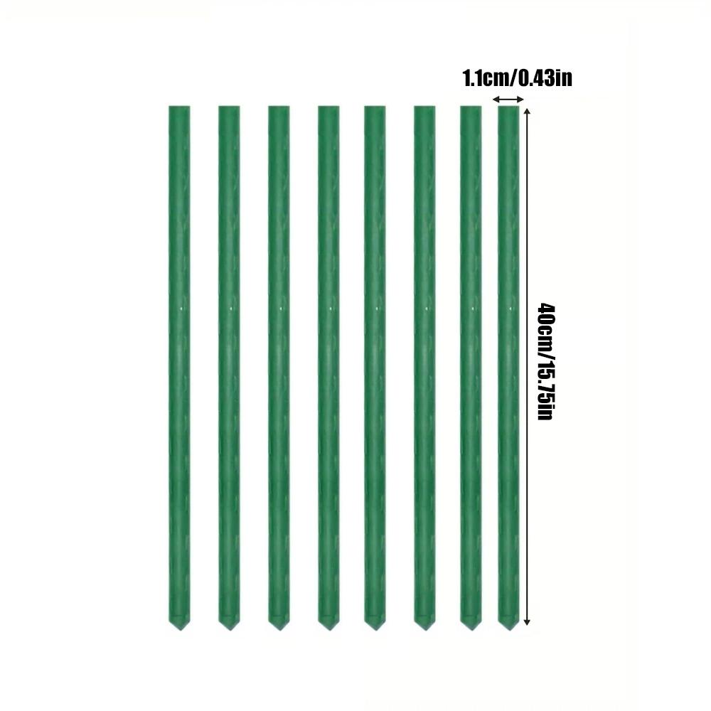 Plant Stakes Gardening Pillar Plastic Coated Steel Pipe 40Cm/60Cm Length Supporting Climbing Flowers Fruits Vegetables Support