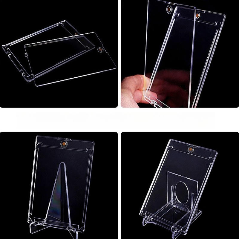 Mini Adjustable Protector Holders with Acrylic Stands Bases Desktop Clear Picture Photo Frames Card Rack Home Decor