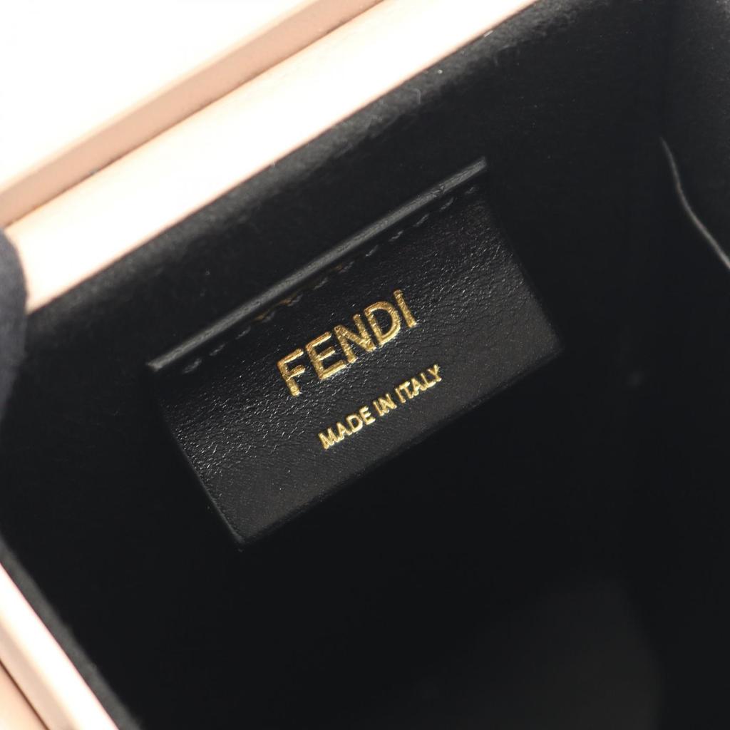 Used FENDI box Shoulder Bag leather Pink Used Women