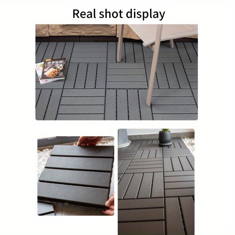 10 Pieces of Wood Plastic Flooring Splicing Waterproof Balcony Outdoor Balcony Flooring Kit, Durable and Easy To Clean