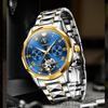 JINSHIDUN New Business and Leisure Men's Watch Tourbillon Waterproof Luminous Multifunctional Mechanical Watch Men's Watch