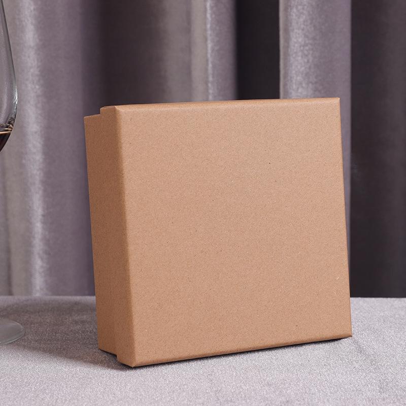 13x13x5.5cm Brown Kraft Paper Covered Cardboard Box Cardboard Travel Ring Necklace Earring Packaging Organizer Boxes  Black Men's Belt Packaging Box