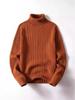 Men's Thickened High Neck Winter Sweater - Casual Trend, Light Luxury, Solid Color, Plus Size, Unisex