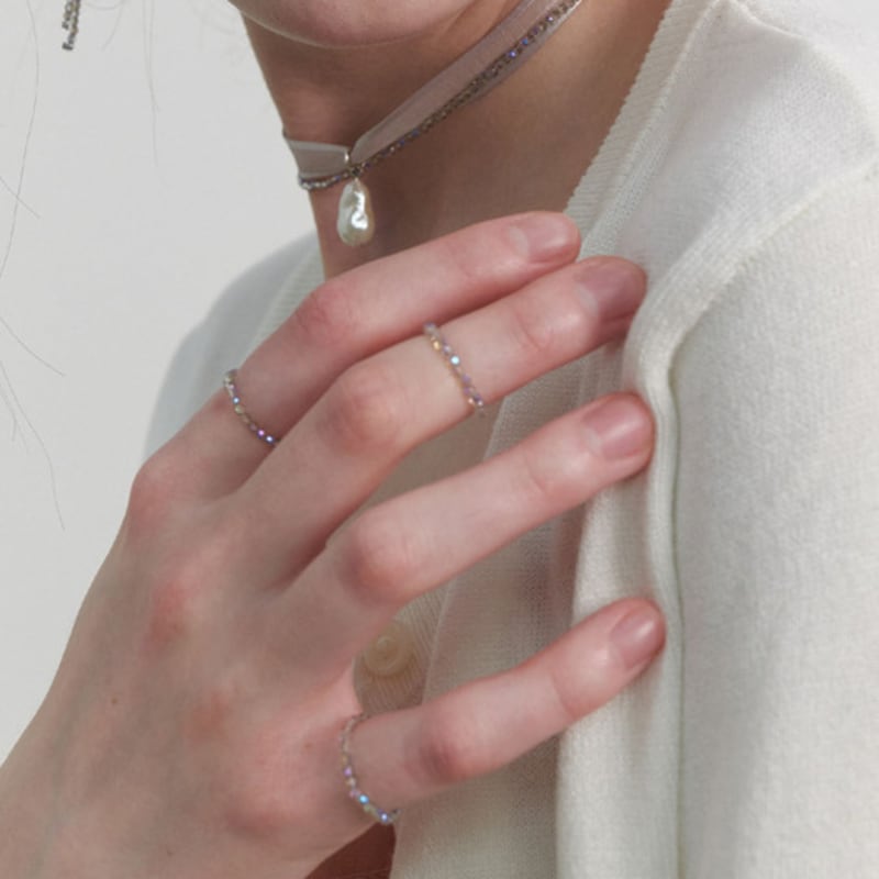 LOVE ME MONSTER [3 SET] Shining Beads Rings (L241MRI030)