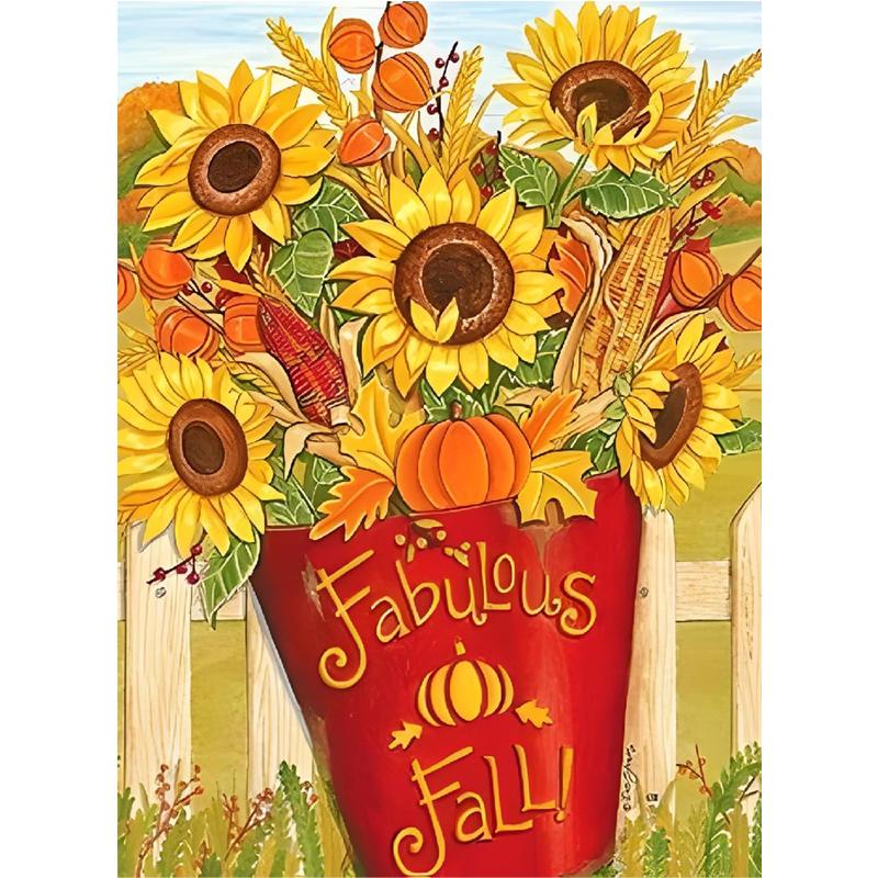 

5D DIY Diamond Painting Sunflower Icon Mosaic Real Rhinestone Cross Stitch Embroidery Mural 20x30cm