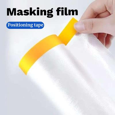 Pre-Taped Masking Film for Automotive, Furniture, and Floor Protection, Dust-Proof and Waterproof Covering