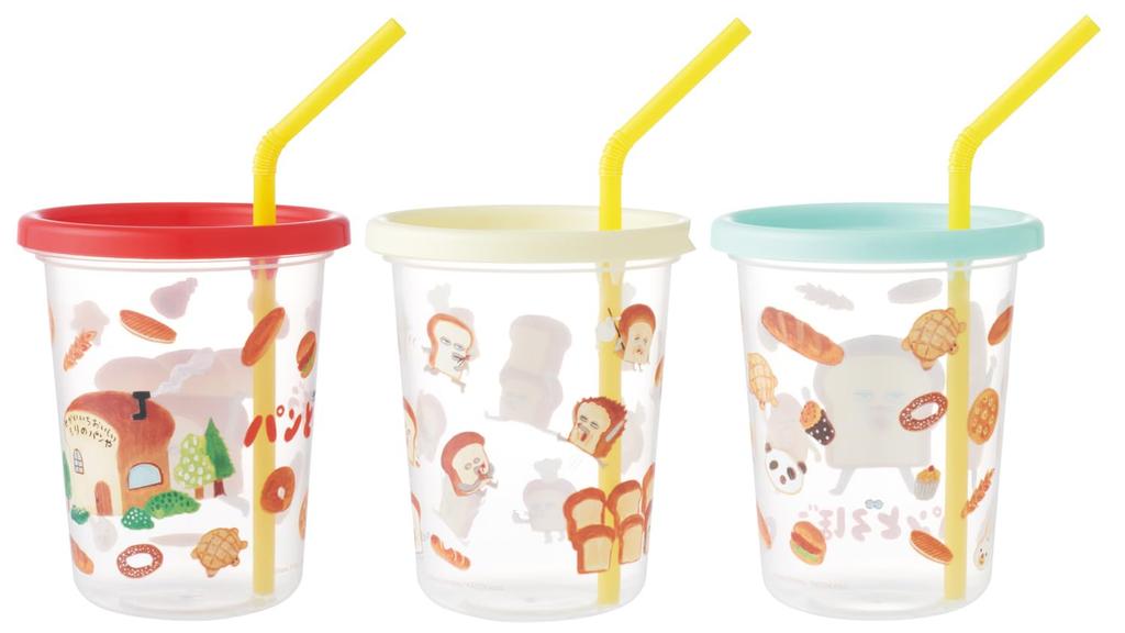 Skater Straw Tumbler 320ml Made In Japan Dorobo 3-Pack (Pan SIH3ST)