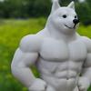3D Printed Muscle Dog Ornament Plastic Muscular Dog Statue Figurine Home Office Desktop Decoration Fitness Enthusiasts Gift