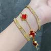 Starry Sky Three-Row Diamond Gold-Plated Bracelet for Women - Elegant Love Bangle