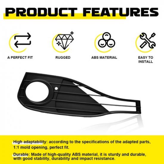 Fit BMW 2015-2016 428I 435I Black Front Bumper Fog Light Cover Bezel Left+Right