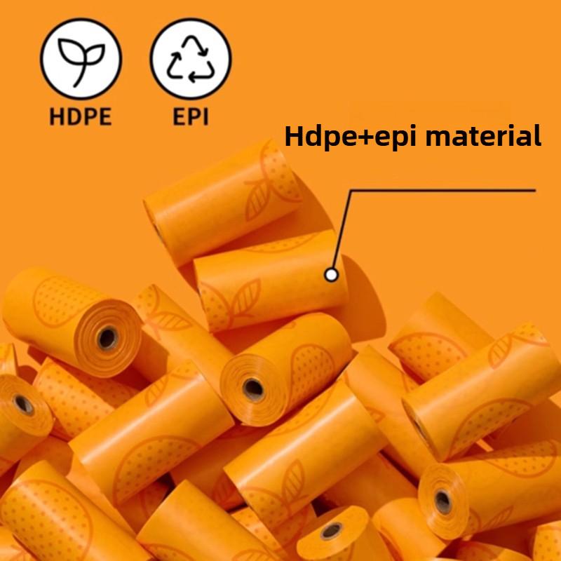 Orange Capsule Toilet Outdoor Thick Cleaning Portable Feces Bag Cute Pet with Fragrance Cleaning Supplies Hanging Buckle Pet Supplies Garbage Bag