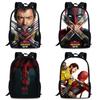 Deadpool And Wolverine Backpack Durable Oxford Fabric 15-inch Student Bag
