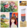 6 Kit Watercolor Painting Brushes Anti-Shedding Round Tip Artist Paintbrushes for Kids Adults Drawing Art Craft Supplies
