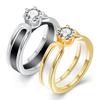 European and American Fashion Ceramic Rings: 6MM Zircon Inlaid Versatile Black & White Couple Rings
