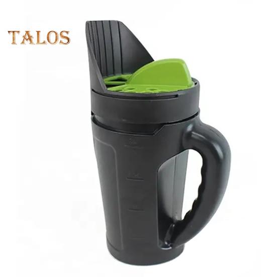 

Ручной разбрасыватель семян емкостью 2,5 л, посевной горшок с регулируемой крышкой, ручной дозатор для семян травы, удобрения, соли чёрный