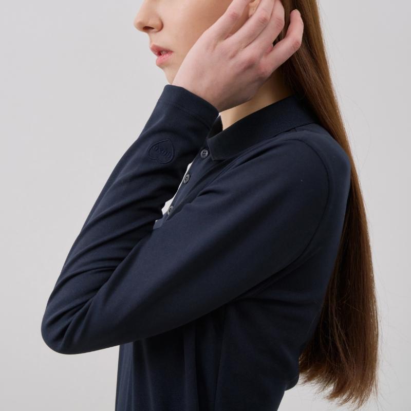 Goxo Basic Pique T shirT Smile hearT Navy