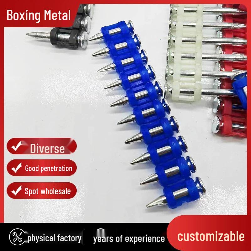 Hochleistungs-Gasnagler mit Dauerfeuerfunktion und schwarzen Nägeln in verschiedenen Größen (19-38 mm)
