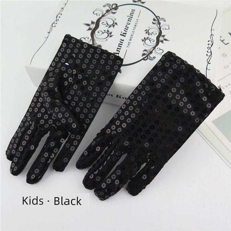 

Детские часы Белые перчатки для сцены с пайетками Kids/Black One size