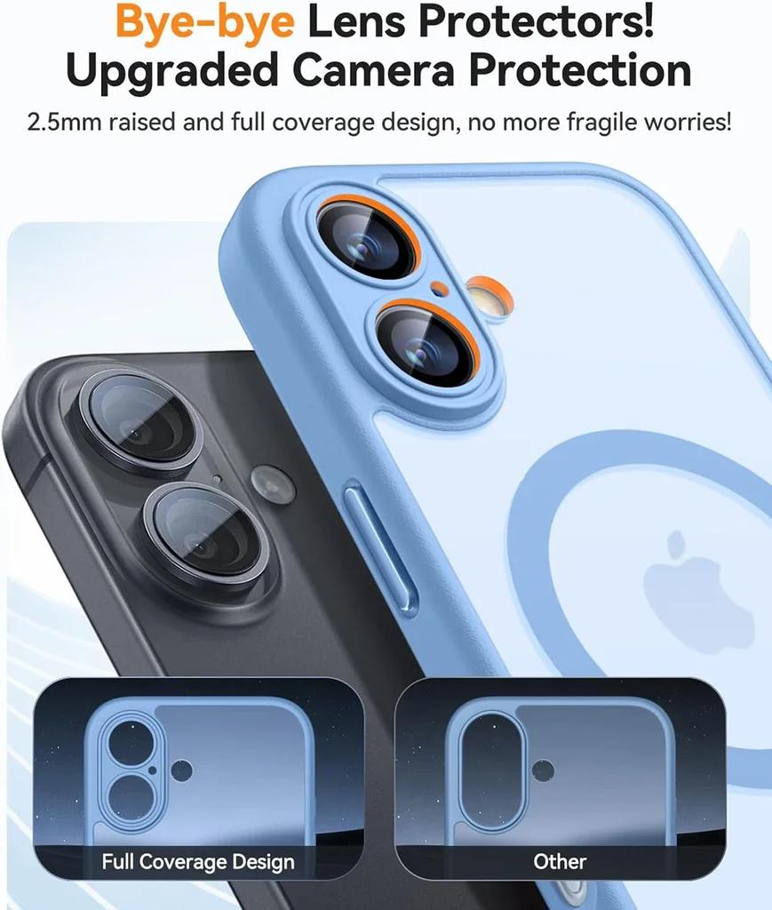 Magnetic Matte Translucent Armor Case For For Iphone 17 16 1 14 13 12 11 Pro Max Plus Air 16e For  Wireless Charge Cover