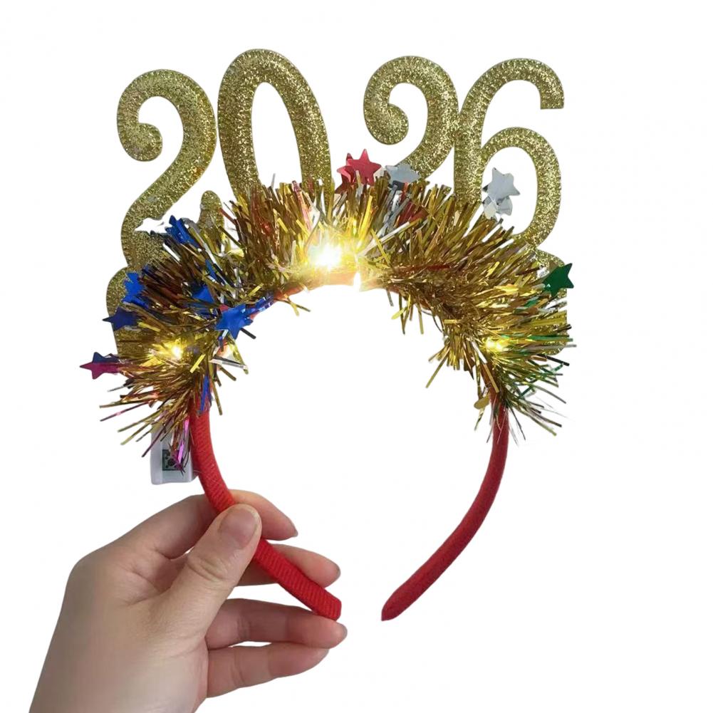 

Glitter Hairband Adjustable Headband for Adults Children Sparkling New Year Hairband with Glitter-coated Headband Hair Accessory L жовтий
