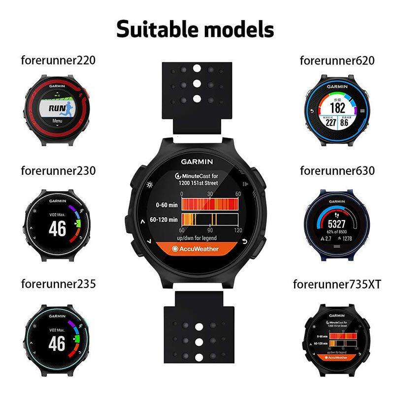 Compatible Silicone Wristband for Garmin Forerunner 235/620/735XT - Two-Color Round Hole Design.