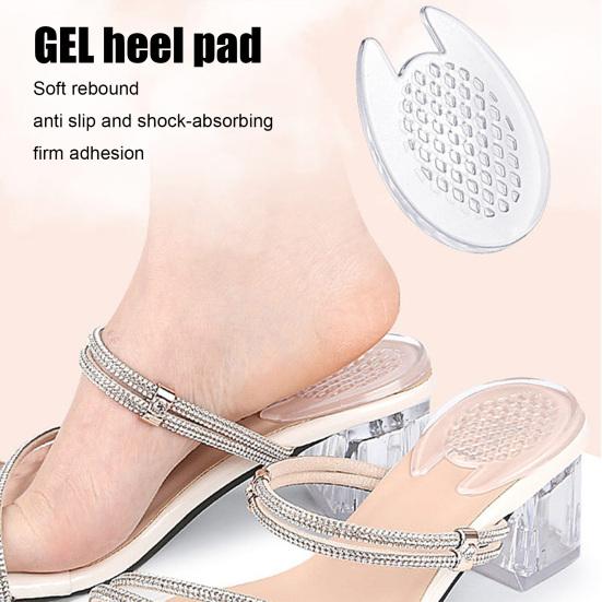 Yousheng 1 Pair Gel Heel Pad Foot Pain Relief Washable Reusable Self-adhesive Shock Absorbing High Heel Shoes Non-slip Heel Cushion Padding