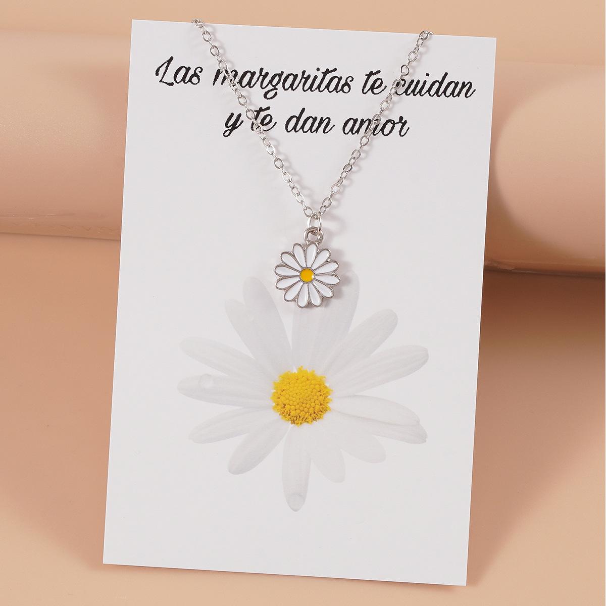 

Women s Silver Daisy Flower Pendant Necklace Cute Wedding Party Jewelry Gifts Link Chain Collar Necklace 45cm