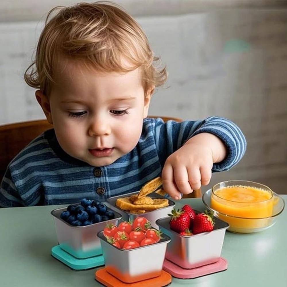 6pcs Square Salad Dressing Cup Leak-proof Snack Box Jam Cup Sauce Cup  Worker