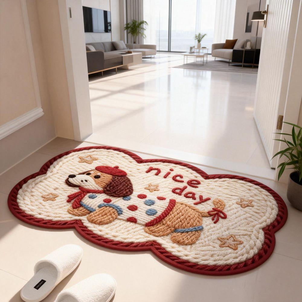 Durable 40*60cm Bath Mat Dirt-scraping Surface Water Absorption Doormat Household Non-slip Backing Carpets Home Decoration