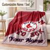Custom Text Flannel Blanket Boston Red Sox Print Warm Cozy Blanket Home Sofa Bedding