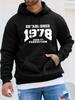Established in 1978, Vintage Birthday Trendy Brand Printed Casual Sport Outdoor unisex Hoodie Long-sleeve Sweatshirt, unisex Top, Autumn/winter Outerw